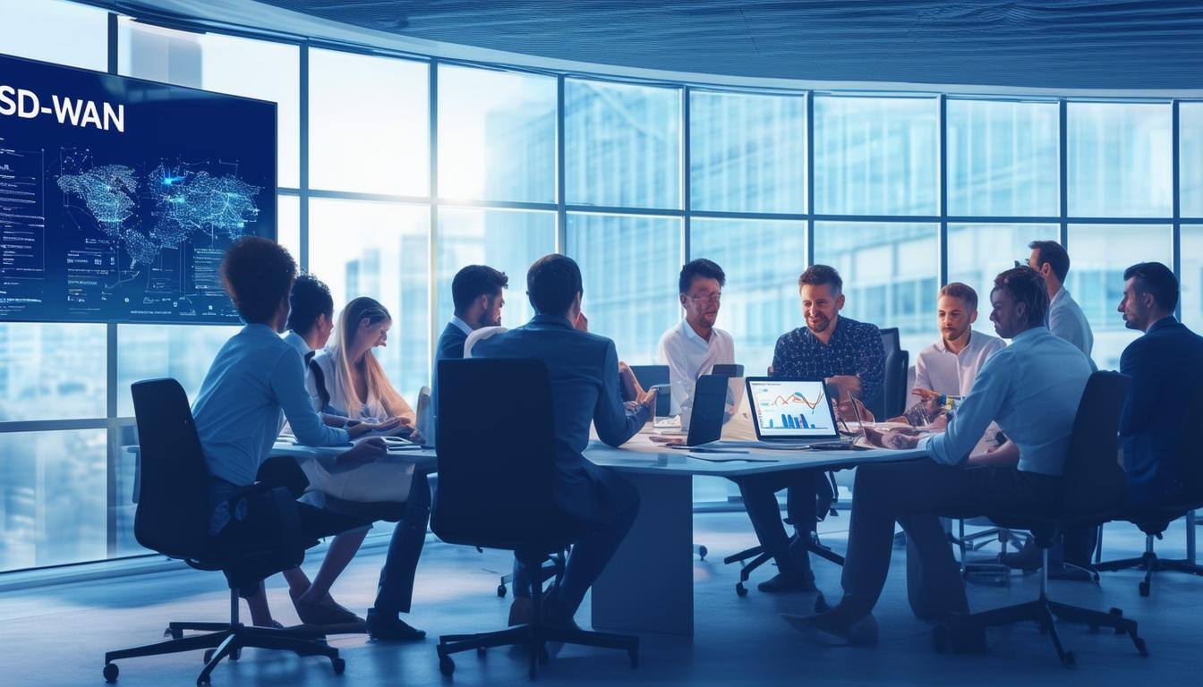 A group of professionals working around a table.